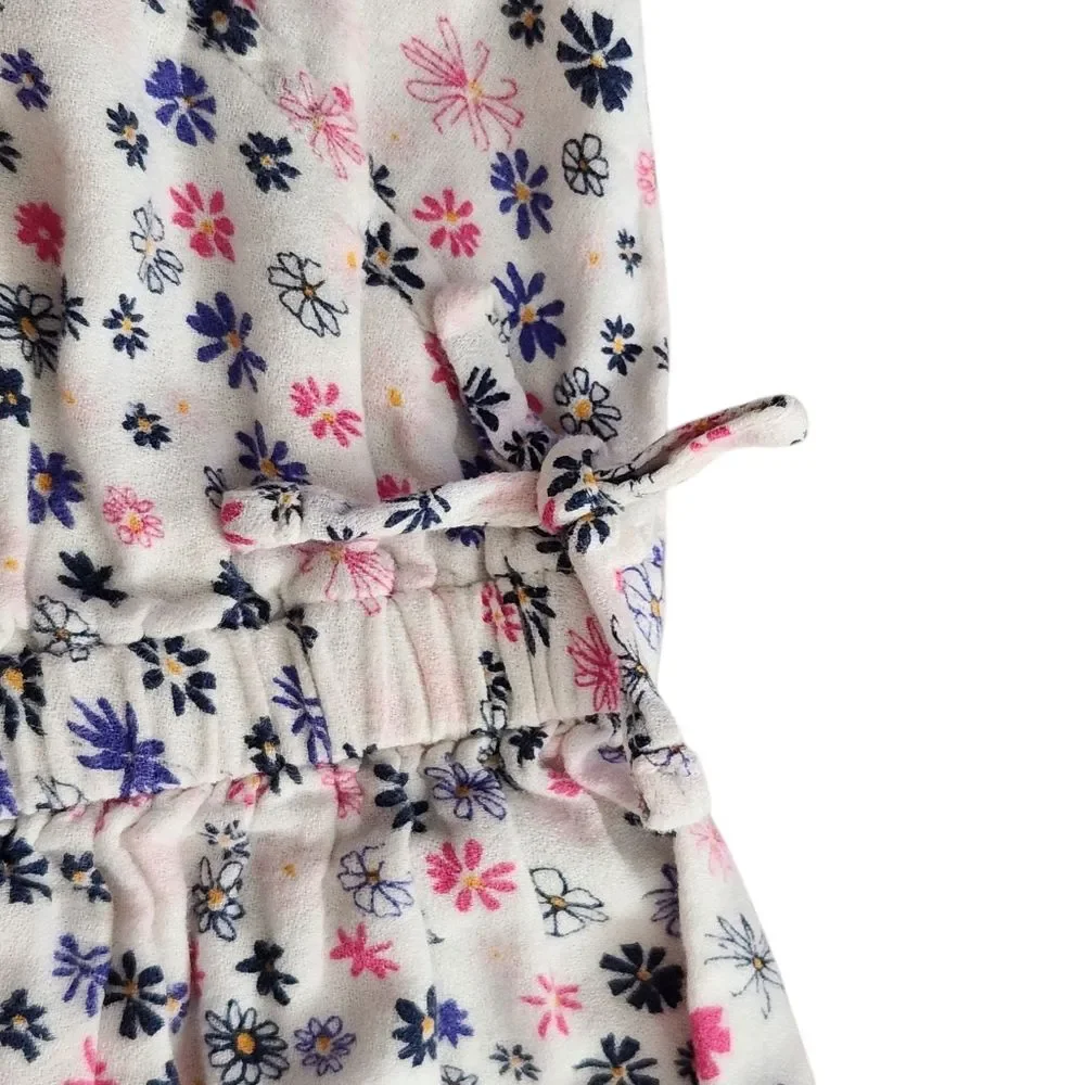 Old Navy Girls' Kids Floral White Sleeveless Lining Romper 100% Cotton Size 5T